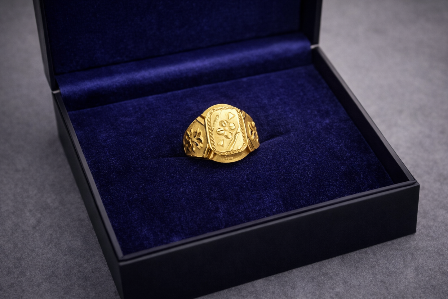 Gold plated Chain & Designer Ring Combo Set