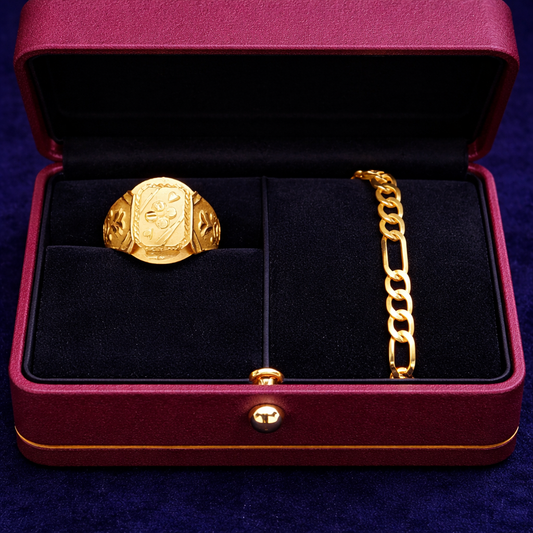 Gold plated Ring & Bracelet Combo Set